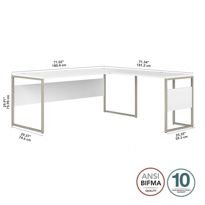 Bureau en L Hybrid de 72 po L x 30 po P de Bush Business Furniture