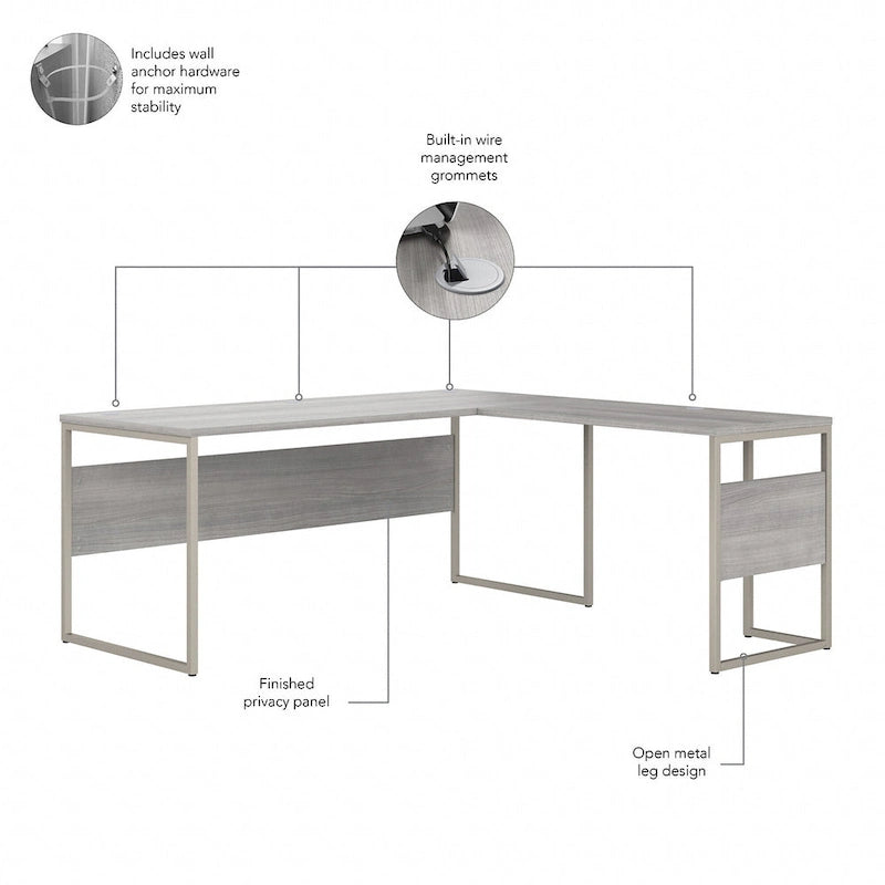 Bureau en L Hybrid de 72 po L x 30 po P de Bush Business Furniture