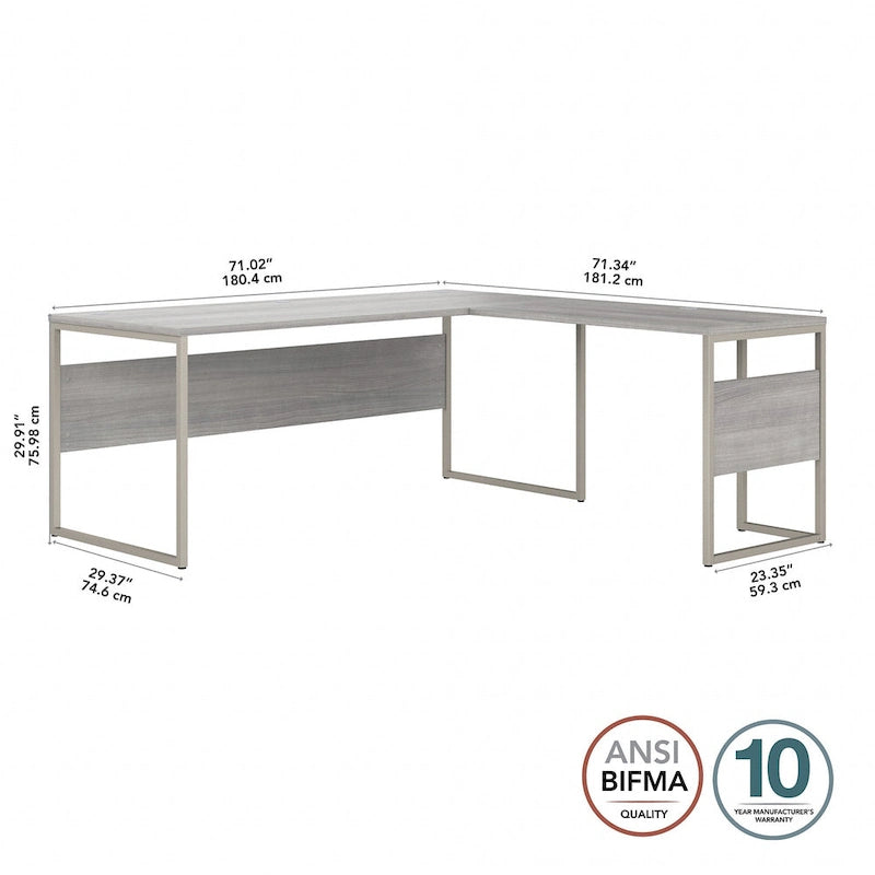Bureau en L Hybrid de 72 po L x 30 po P de Bush Business Furniture