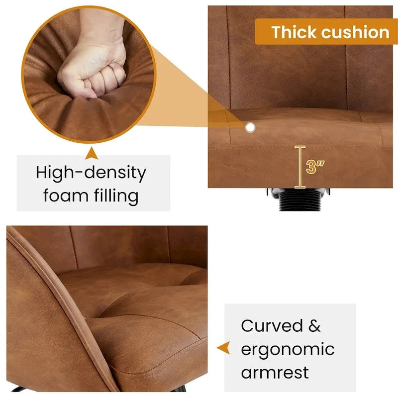 Chaise de bureau Yaheetech pour la maison, réglable en hauteur, pivotante à 360°
