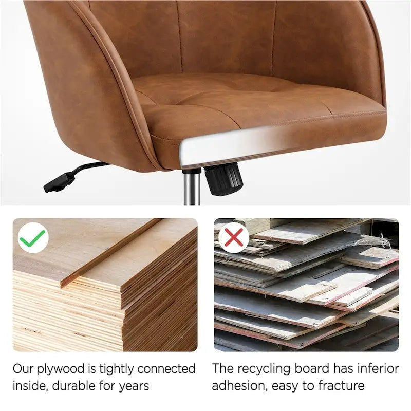 Chaise de bureau Yaheetech pour la maison, réglable en hauteur, pivotante à 360°