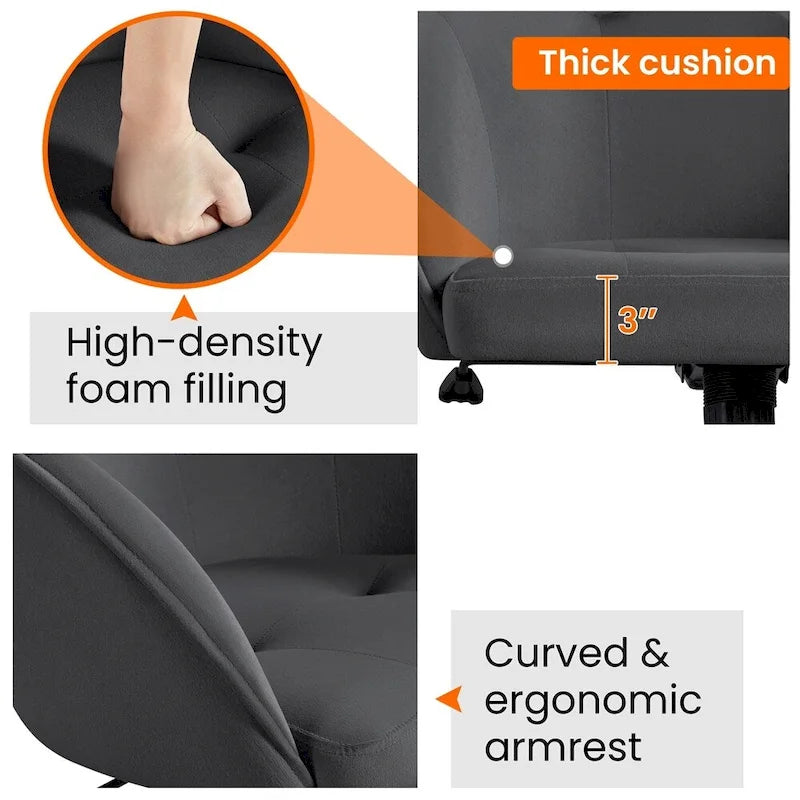 Chaise de bureau Yaheetech pour la maison, réglable en hauteur, pivotante à 360°