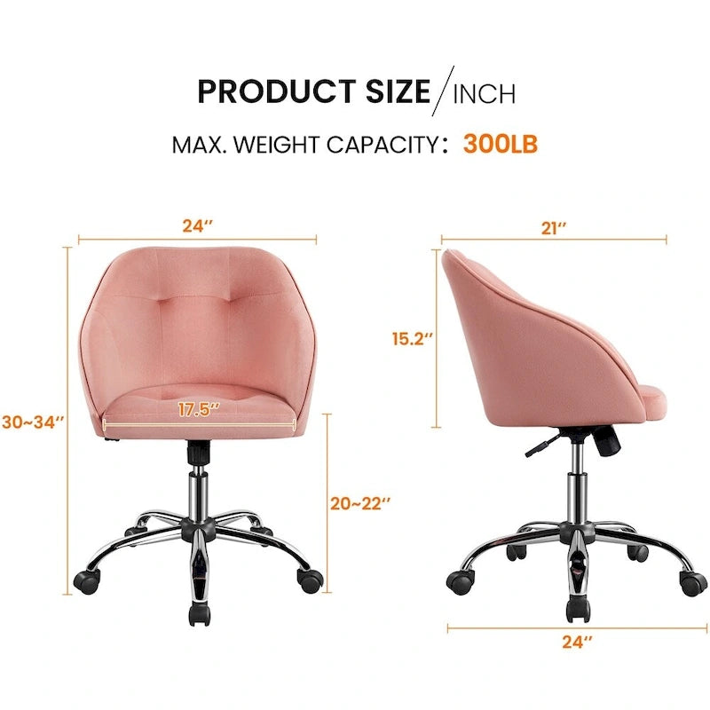 Chaise de bureau Yaheetech pour la maison, réglable en hauteur, pivotante à 360°