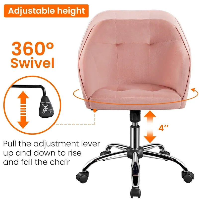 Chaise de bureau Yaheetech pour la maison, réglable en hauteur, pivotante à 360°