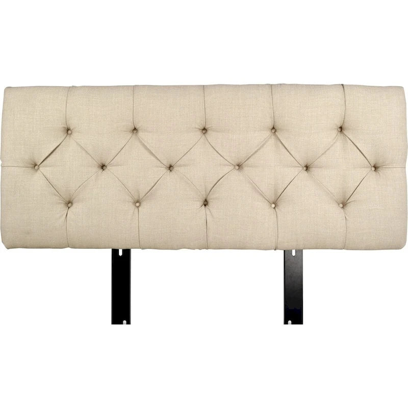 Tête de lit capitonnée en tissu à motif losanges kaki Sachi de MJL Furniture