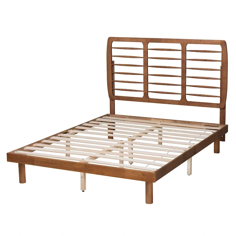 Lit plateforme en bois Petra, style moderne du milieu du siècle