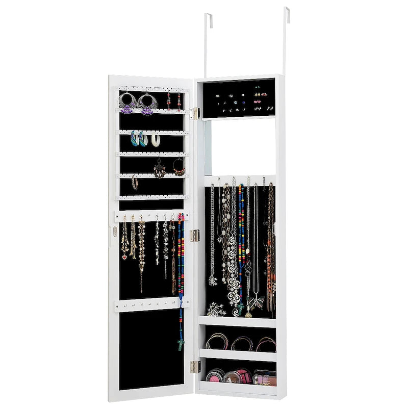 Organisateur de bijoux mural avec miroir