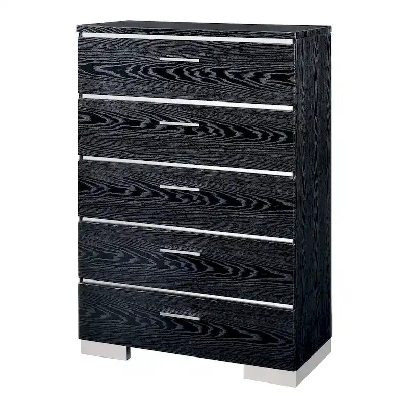 Ensemble lit et commode haute 2 pièces contemporain Champs en bois massif Furniture of America