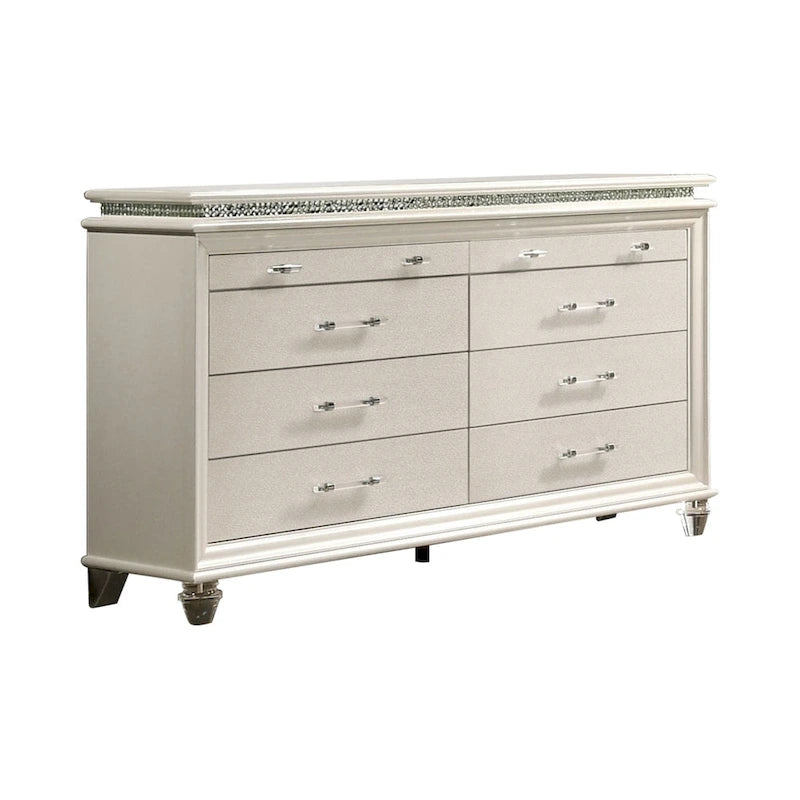 Ensemble de 2 chevets et commode Xian blanc de transition par Furniture of America