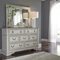 Commode et miroir The Gray Barn Abbey Park marron vieilli et blanc antique