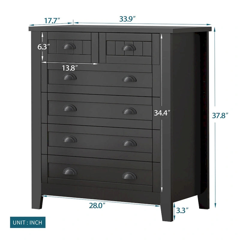 Commode, Armoire de chambre à coucher avec poignées rétro en forme de coquille