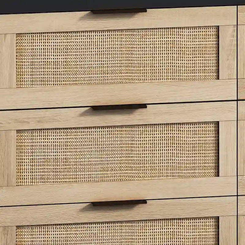 43.316-Meuble de rangement en rotin à tiroirs