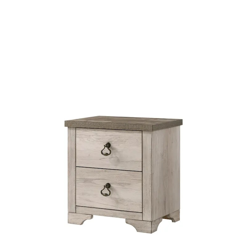 Parure de chambre 5 pièces avec tête de lit panneaux en bois flotté rustique Anallese