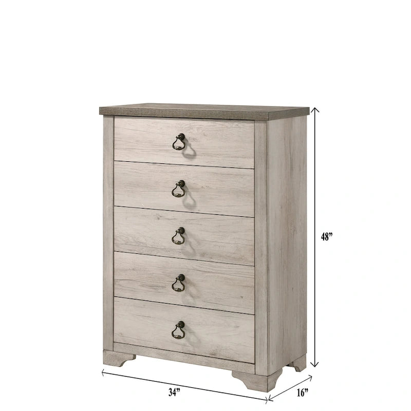 Parure de chambre 5 pièces avec tête de lit panneaux en bois flotté rustique Anallese