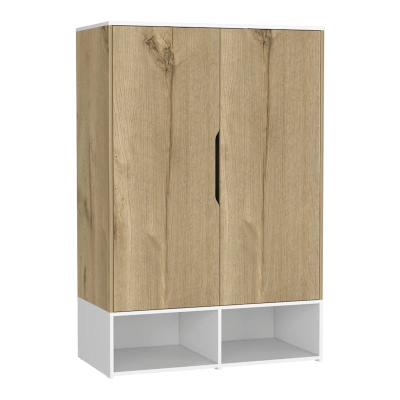 Armoire double rose FM Furniture avec tringle