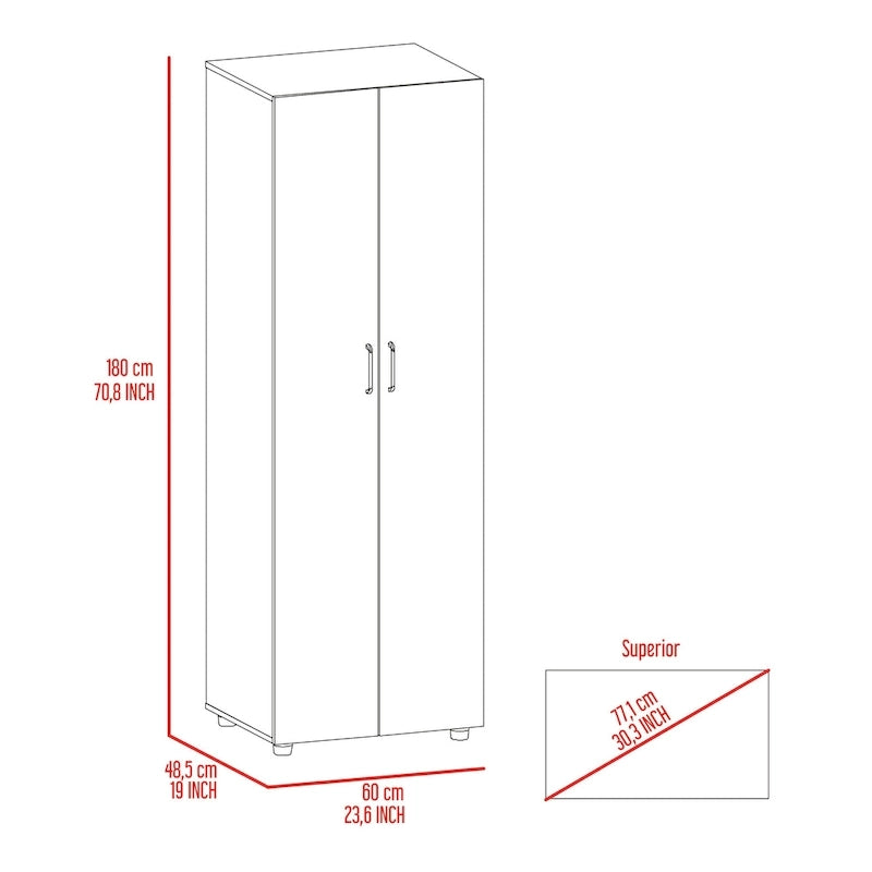 Armoire double rose FM Furniture avec tringle