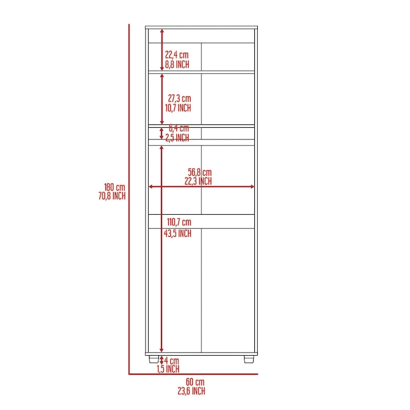 Armoire double rose FM Furniture avec tringle