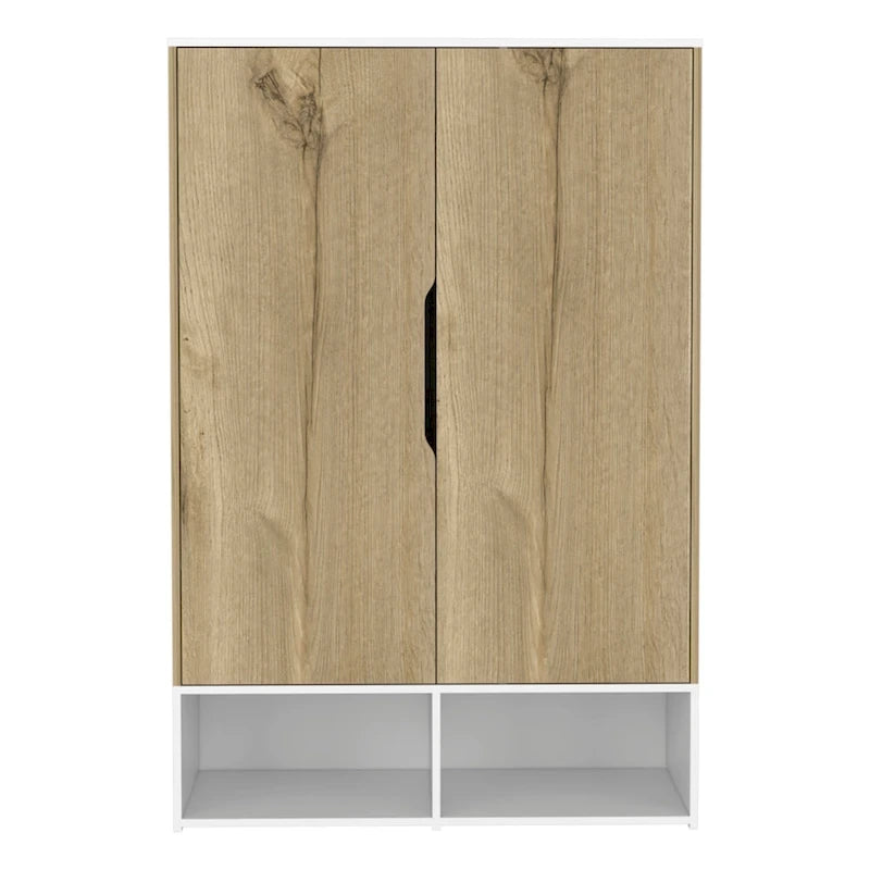 Armoire double rose FM Furniture avec tringle