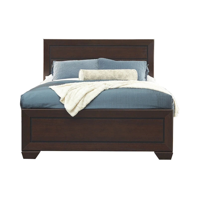 Ensemble de chambre à coucher 5 pièces Oatfield Dark Cocoa avec 2 tables de chevet