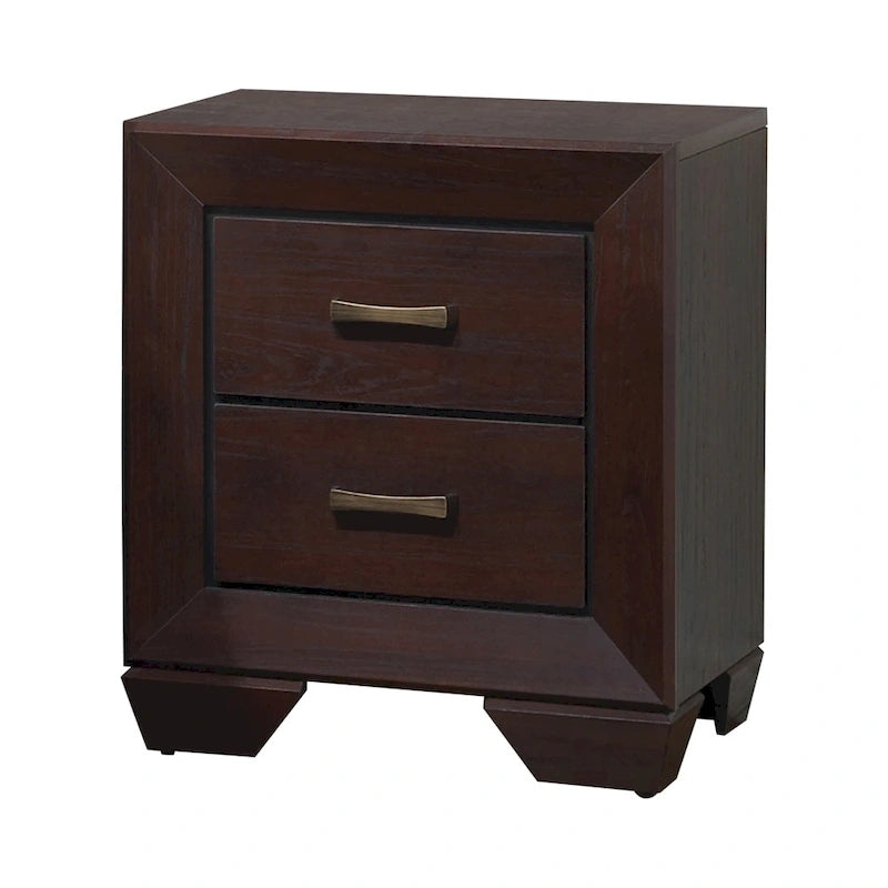 Ensemble de chambre à coucher 5 pièces Oatfield Dark Cocoa avec 2 tables de chevet