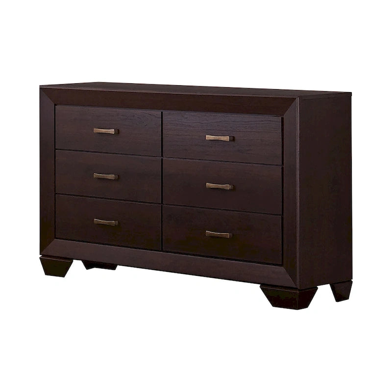 Ensemble de chambre à coucher 5 pièces Oatfield Dark Cocoa avec 2 tables de chevet