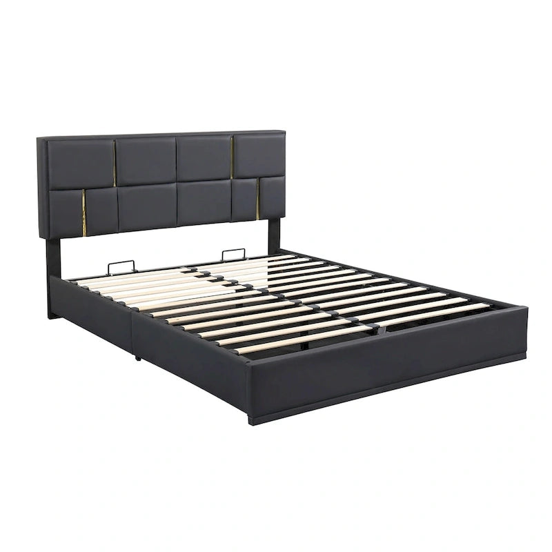 Ensembles de chambre à coucher 2 pièces, lit plateforme tapissé de taille Queen