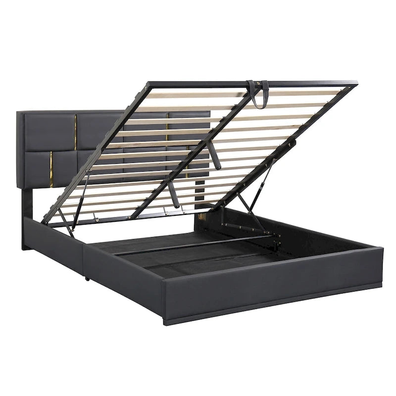 Ensembles de chambre à coucher 2 pièces, lit plateforme tapissé de taille Queen