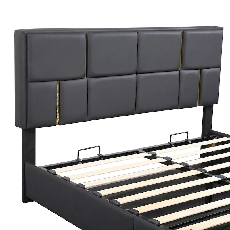 Ensembles de chambre à coucher 2 pièces, lit plateforme tapissé de taille Queen