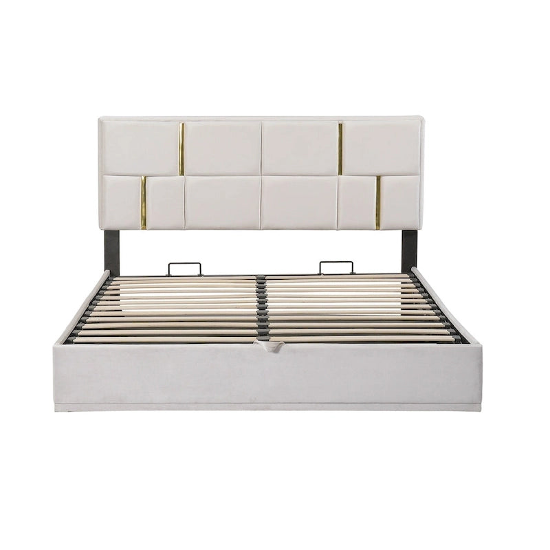 Ensembles de chambre à coucher 2 pièces, lit plateforme tapissé de taille Queen