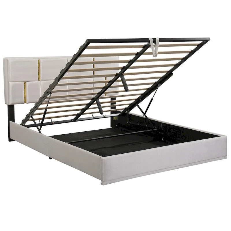 Ensembles de chambre à coucher 2 pièces, lit plateforme tapissé de taille Queen