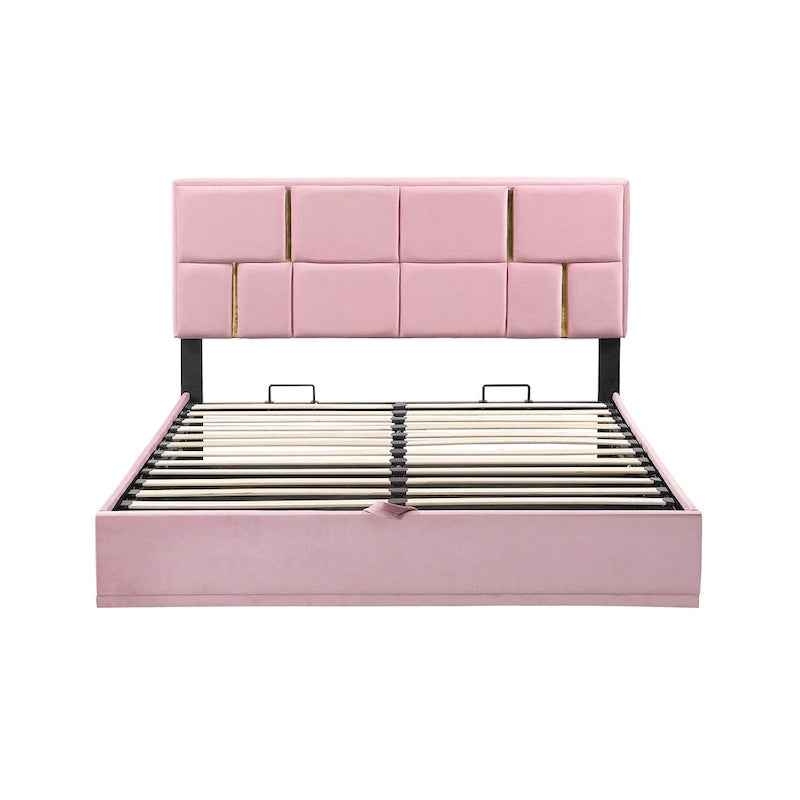Ensembles de chambre à coucher 2 pièces, lit plateforme tapissé de taille Queen