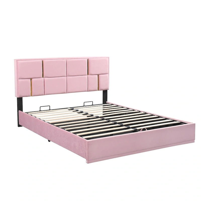 Ensembles de chambre à coucher 2 pièces, lit plateforme tapissé de taille Queen