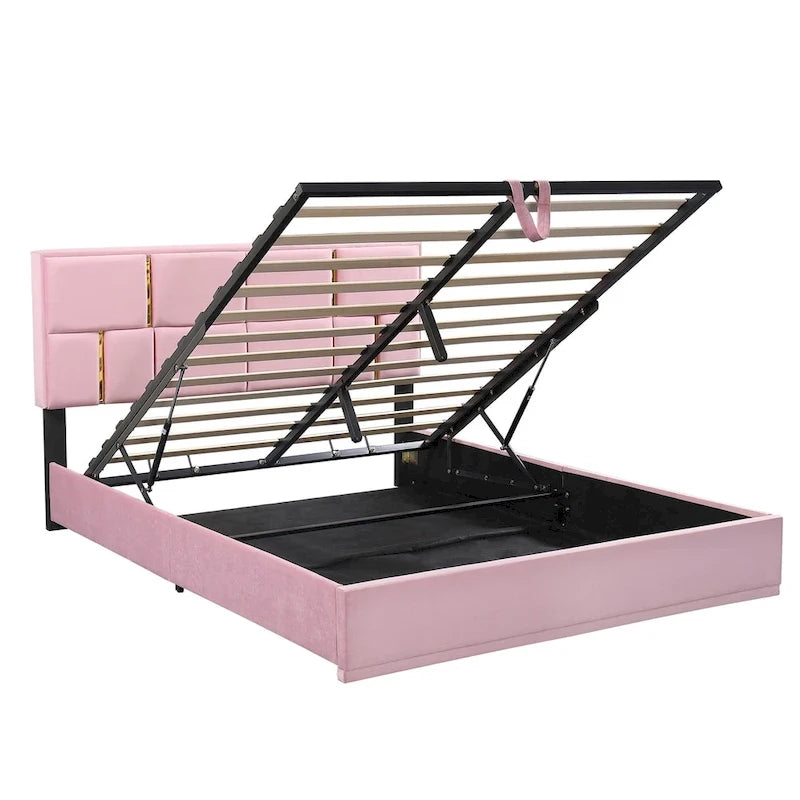 Ensembles de chambre à coucher 2 pièces, lit plateforme tapissé de taille Queen
