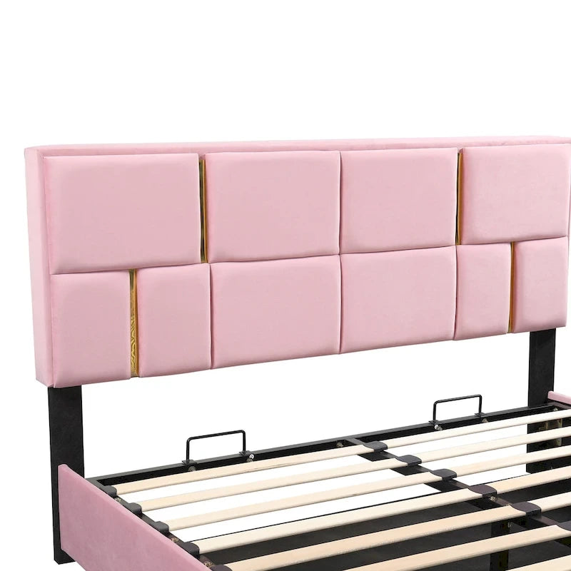 Ensembles de chambre à coucher 2 pièces, lit plateforme tapissé de taille Queen