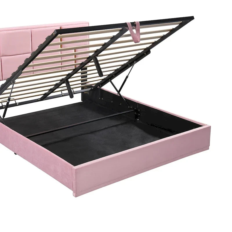 Ensembles de chambre à coucher 2 pièces, lit plateforme tapissé de taille Queen