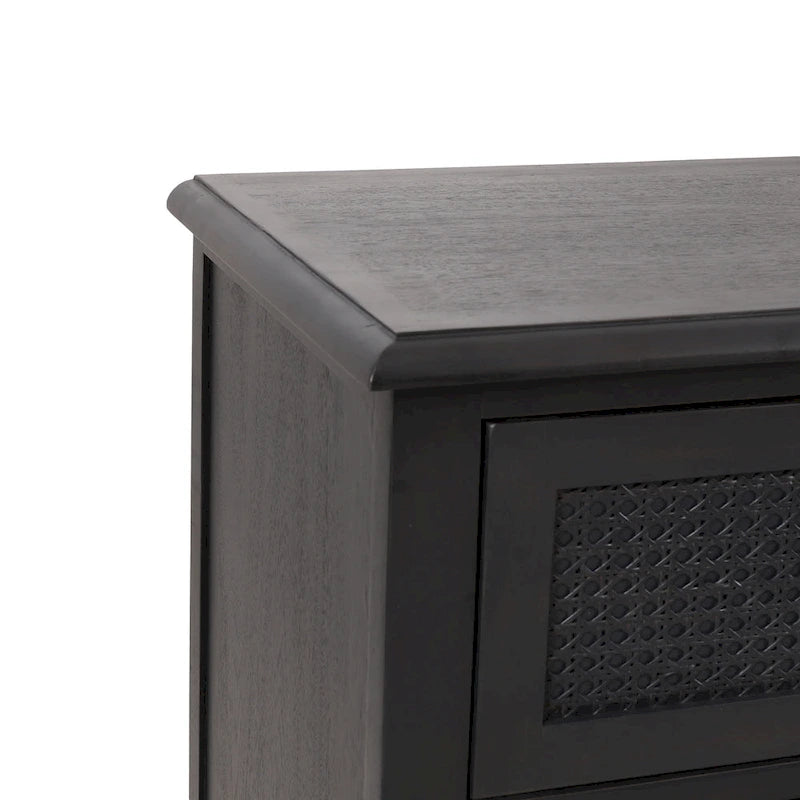 Newell Rustic Acacia Wood and Cane 3 Drawer Dresser by Christopher Knight Home