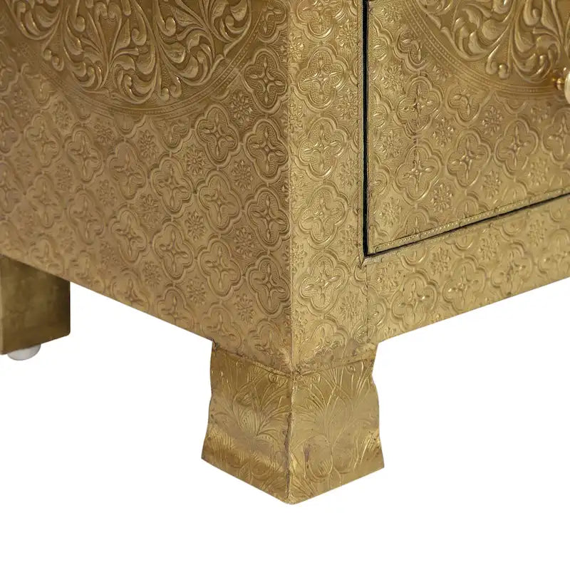 Table de chevet bohème Upson faite à la main à 3 tiroirs par Christopher Knight Home