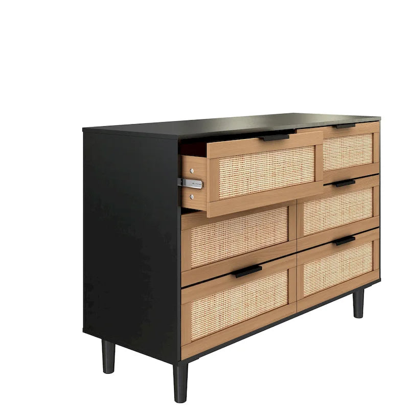 Commode 6 tiroirs en rotin Commode en rotin