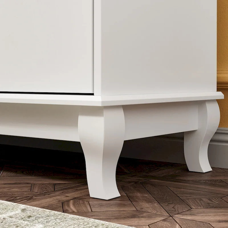 Commode laquée 55.1 po (140 cm) de largeur, coffre de rangement, commode de chambre à coucher