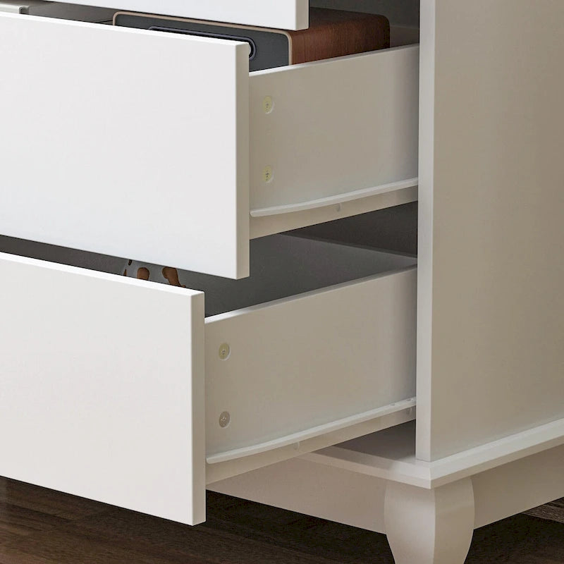 Commode laquée 55.1 po (140 cm) de largeur, coffre de rangement, commode de chambre à coucher