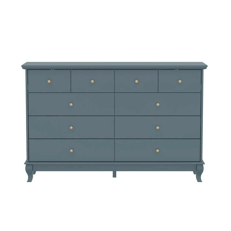 Commode laquée 55.1 po (140 cm) de largeur, coffre de rangement, commode de chambre à coucher
