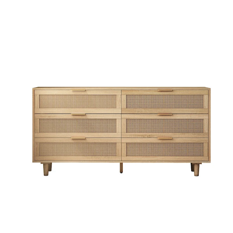 59.066-Commode de rangement en rotin avec tiroirs, pour chambre à coucher, salon, noir