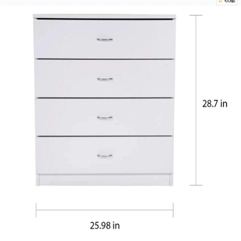 Table de chevet moderne en bois à 4 tiroirs