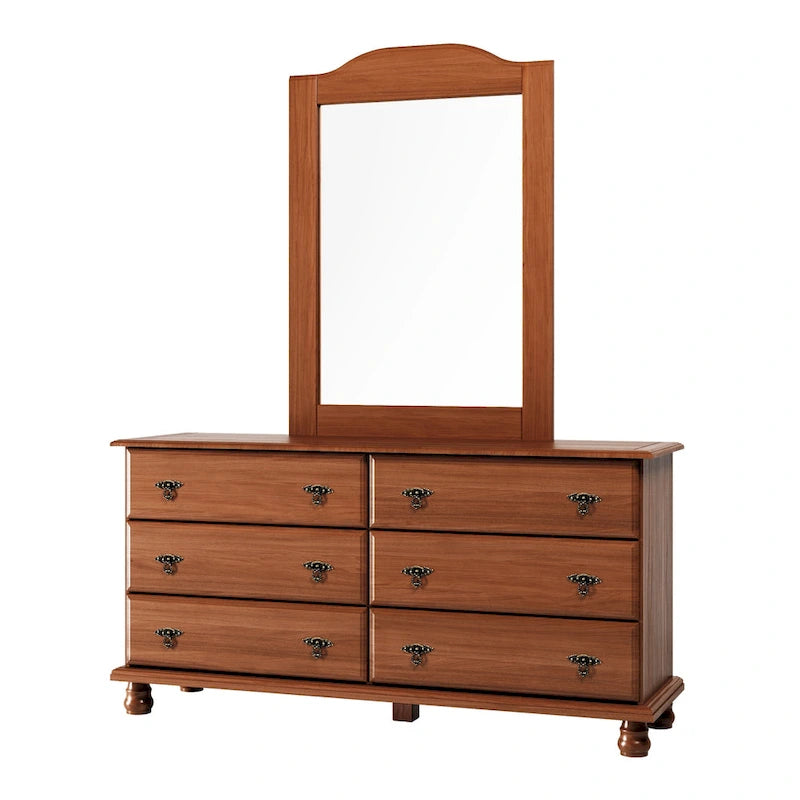 Commode traditionnelle Palace Imports 100 % en bois massif Kyle 6 tiroirs avec miroir en option