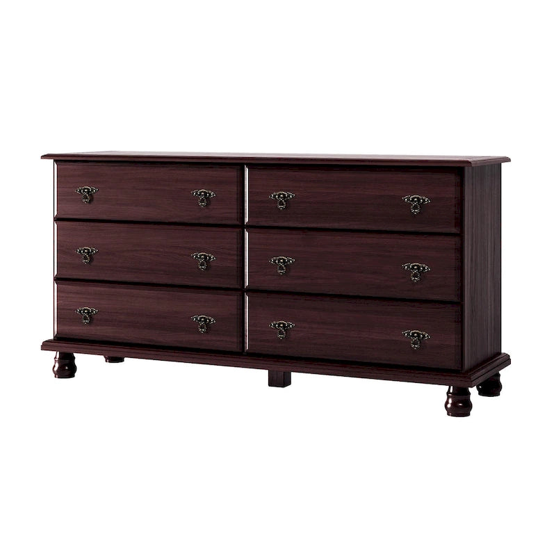 Commode traditionnelle Palace Imports 100 % en bois massif Kyle 6 tiroirs avec miroir en option
