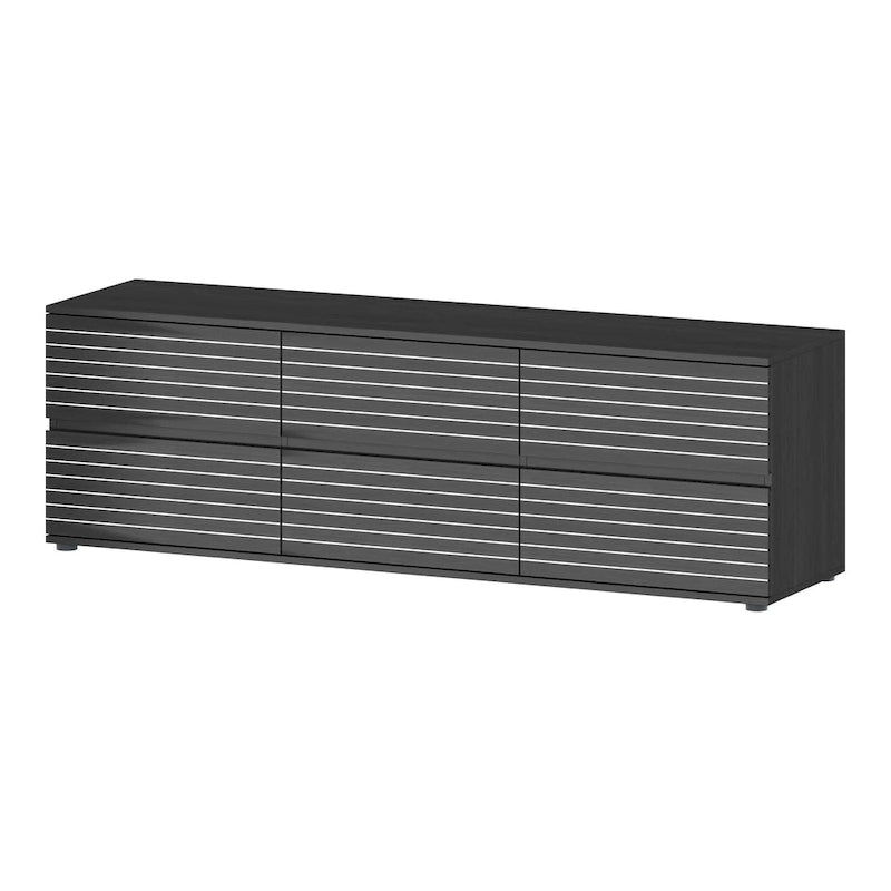 Commode polyvalente / Meuble TV 6 tiroirs - Noir et blanc