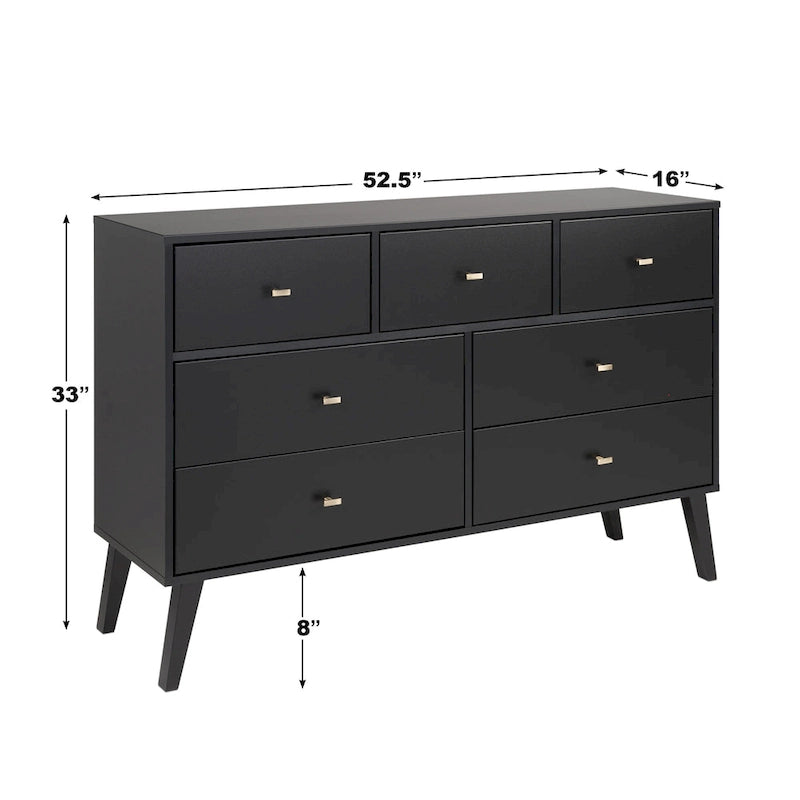 Commode à 7 tiroirs Prepac Milo de style Mid-Century