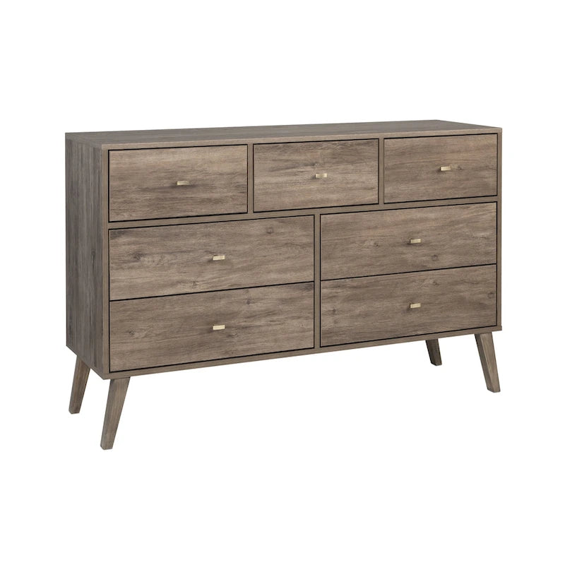 Commode à 7 tiroirs Prepac Milo de style Mid-Century