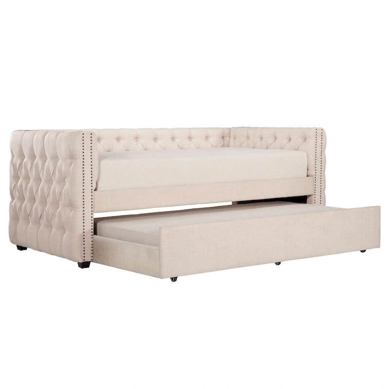 Lit de repos capitonné Knightsbridge Twin Tufted Nailhead par iNSPIRE Q Artisan