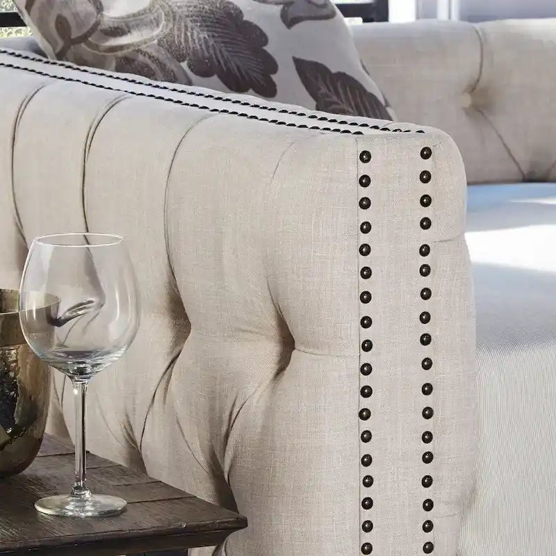Lit de repos capitonné Knightsbridge Twin Tufted Nailhead par iNSPIRE Q Artisan